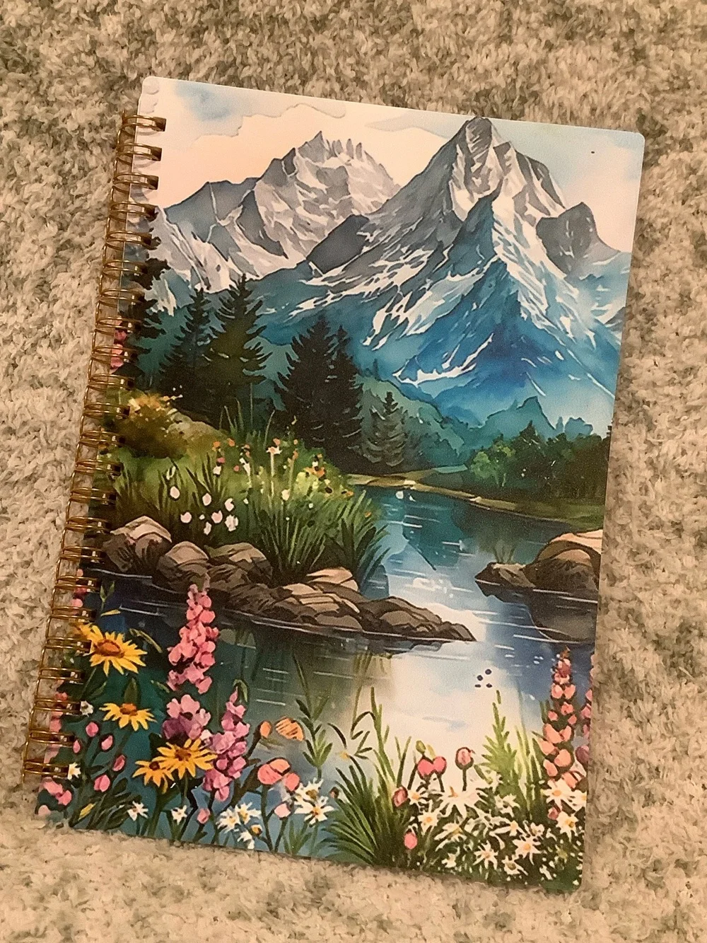 Spiral-Bound Mountain Lake Camping Travel Notebook Journal NWT ~75 lined pages